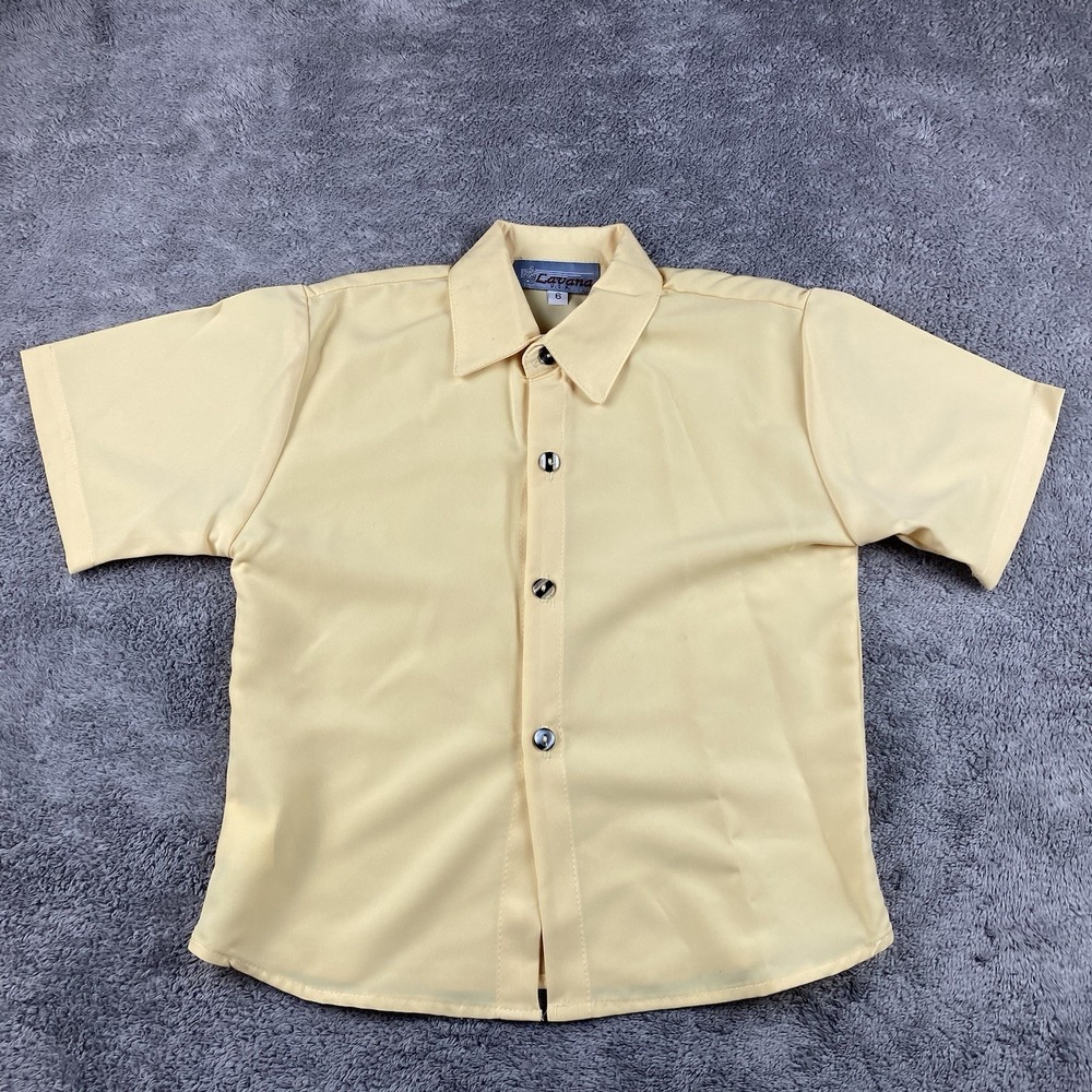 Lavana USA Shirt Buttons Womens 6‎ Yellow Short Sleeve